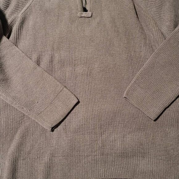 Firethorn Men's long sleeve half zip knit oatmeal sweater XL - Picture 6 of 7